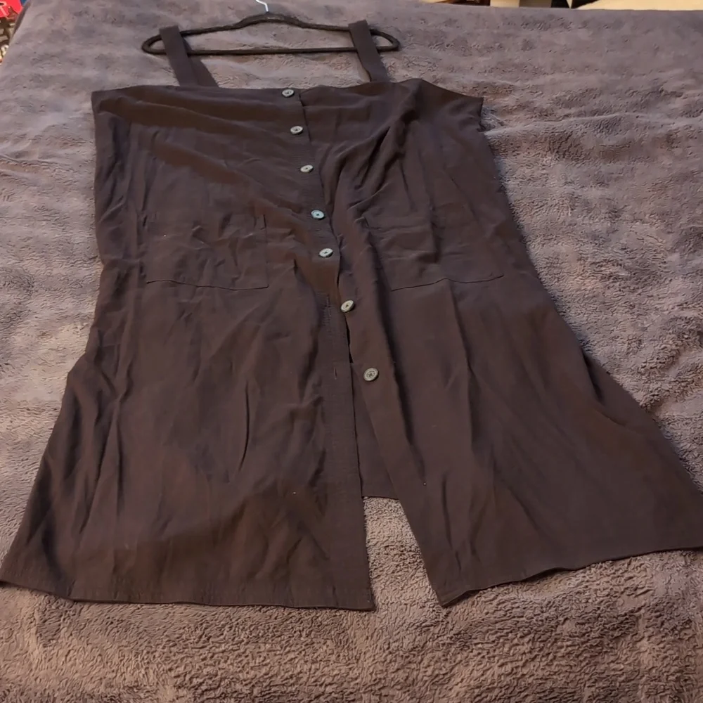 Joe Fresh| NWT Black Button Down Midi Dress Cotton Blend - Picture 7 of 15